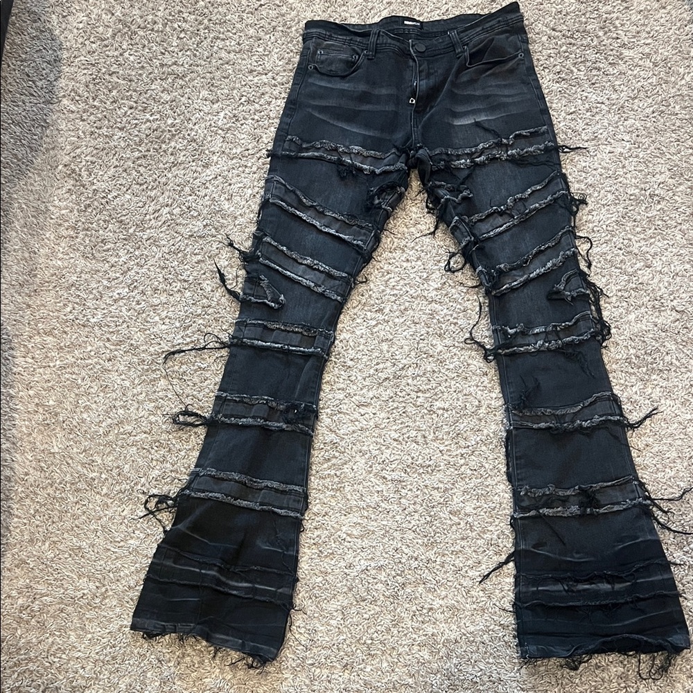 Distressed Black Women Jeans